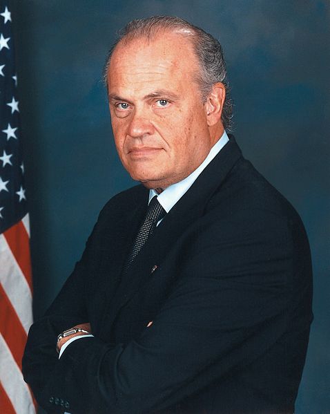 Fred Thompson, former U.S. Senator, actor, and candidate for President.  Author: US Senate.  This United States Congress image is in the public domain. This may be because it is an official Congressional portrait, because it was taken by an official employee of the Congress, or because it has been released into the public domain and posted on the official websites of a member of Congress. As a work of the U.S. federal government, the image is in the public domain.
